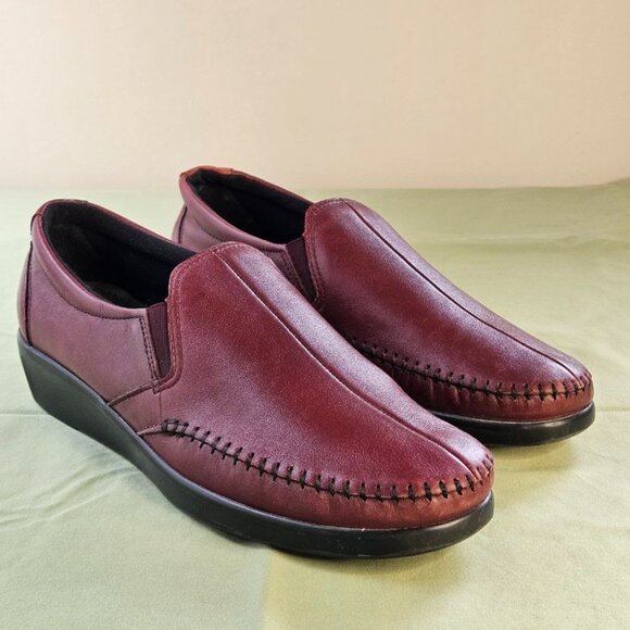 SAS Tripad Comfort Burgundy Leather Dream Shoes Slip-On Women's 10.5 M Width - Picture 3 of 16